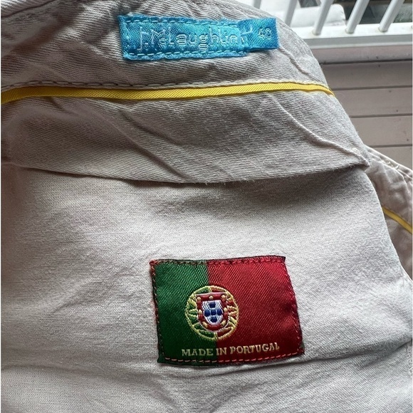 J McLaughlin Shorts Mens Size 40 Solid Khaki Flat Front Cotton Chino academia E - Picture 4 of 10